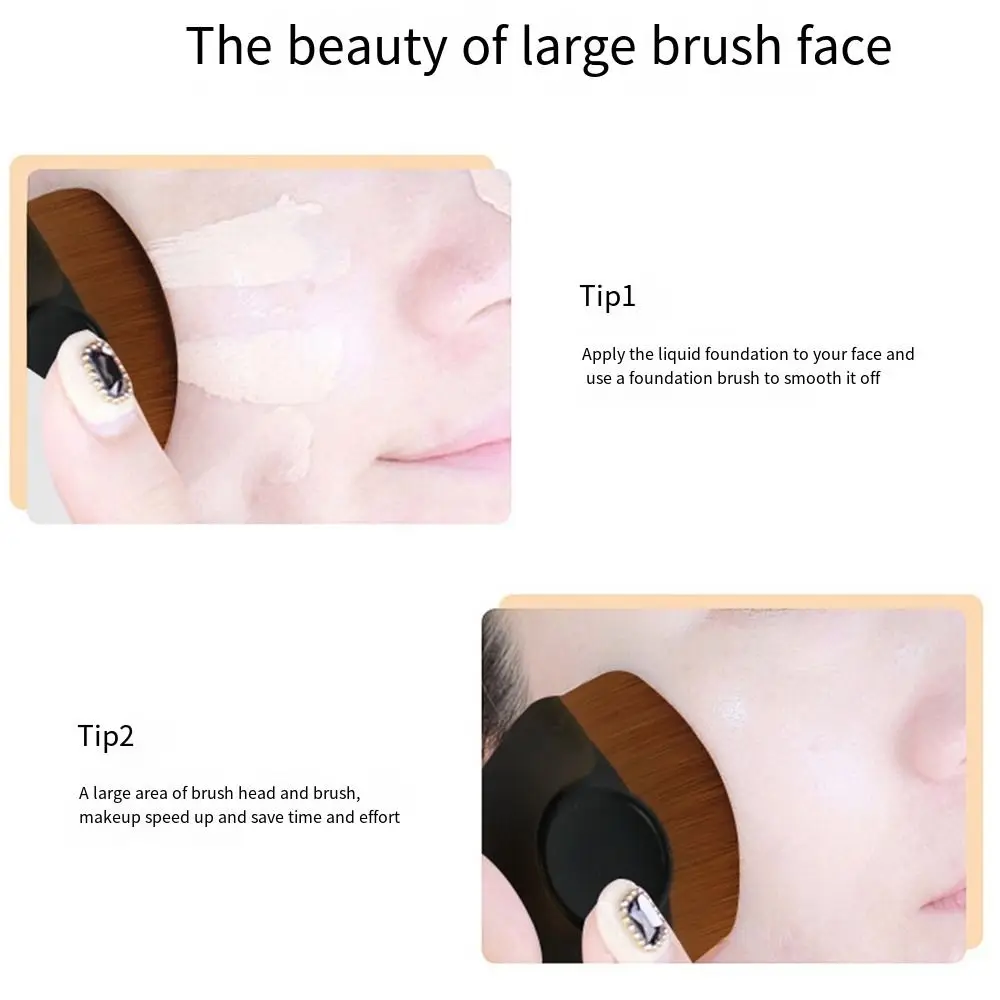 Pennello professionale per fondotinta liquido Pennello per trucco Kabuki grande e morbido Pennello per correttore con setole dense Pennello per base senza cuciture da donna