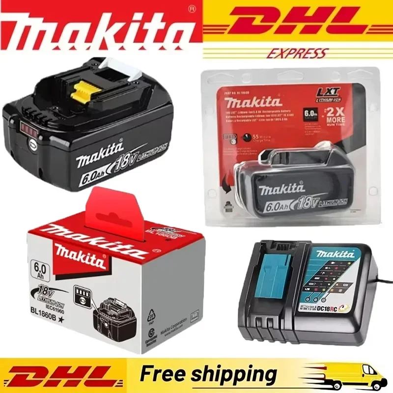

original Makita battery 18V 6Ah/5.0Ah/3.0Ah rechargeable battery replacing Makita BL1830BL 1850BL1860B power tool battery.