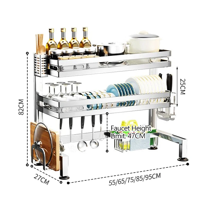 sleek-modern-double-tier-stainless-steel-dish-drainer-rack-kitchen-sink-countertop-storage-for-dishes-bowls