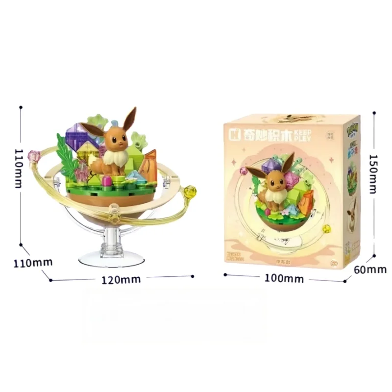 Keeppley Originele Pokémon-bouwstenen Eevee Evolution Family Planet Series Educatief speelgoed Desktop-assemblagemodel Poppenspeelgoed
