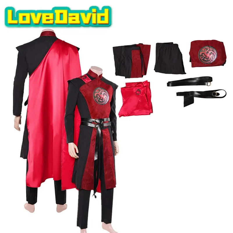 

Jacaerys Cosplay Cloak 2026 Disfraz TV Velaryon Costume Adult Men Top Pants Belt Outfits Halloween Fantasia Carnival Party Suit