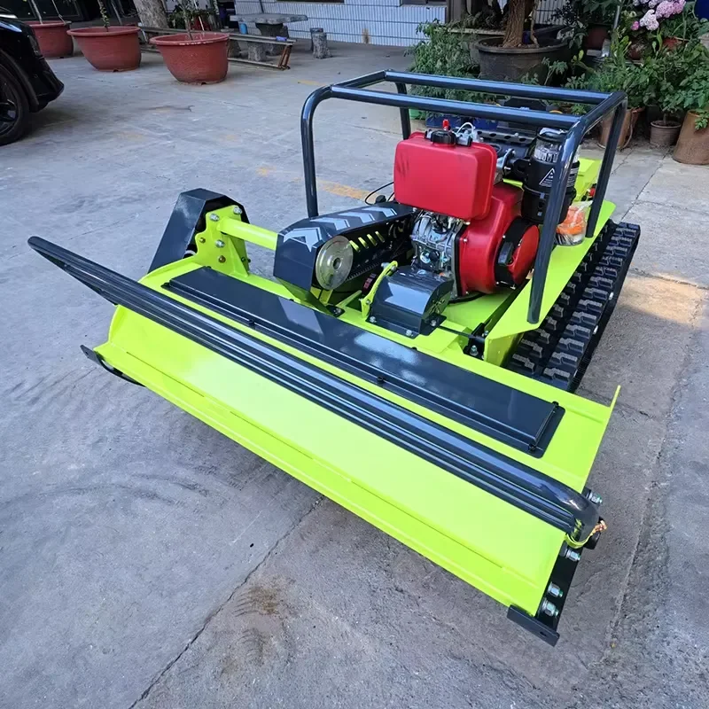 CE Standard Diesel Tracked Flail Mower Remote Zero Turn for Mountain Orchard Park Villa Yard Bush Mowing