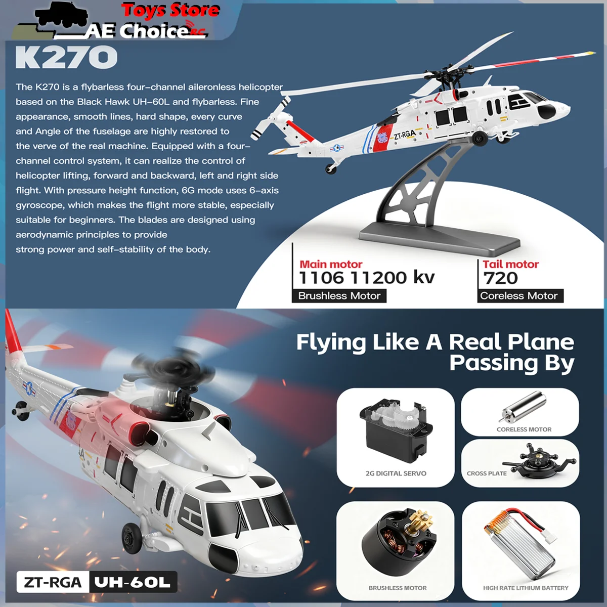Nowy helikopter RC WLtoys K270 – Rc Helicopter Case recenzja i cena