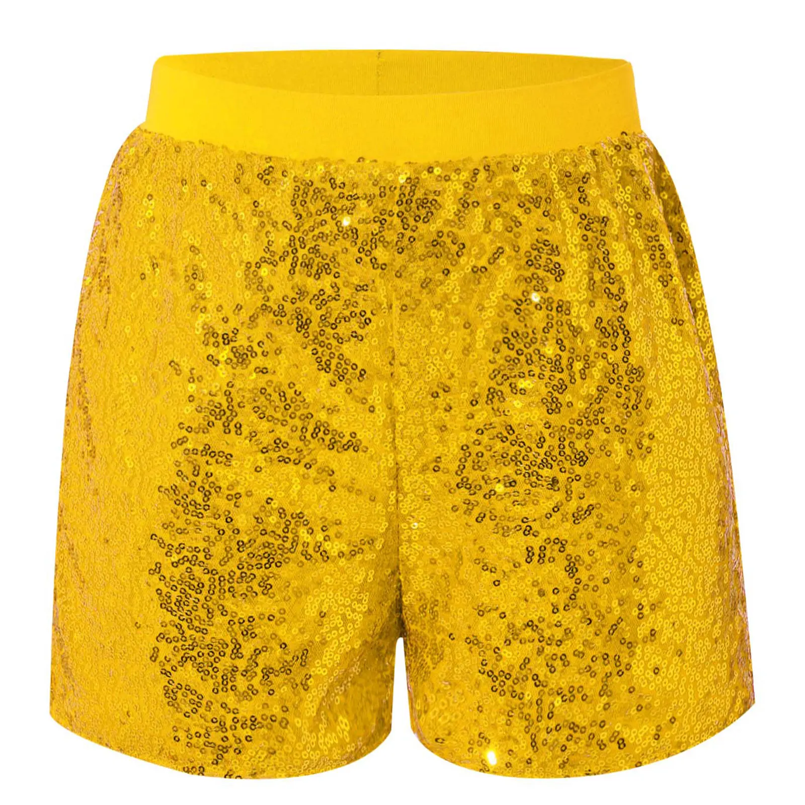 

‌Kids Girls Glitter Sequins Dance Shorts Pants Elastic Waistband Sparkly Comfortable Lined Bottoms for Hip hop Street Jazz Dance