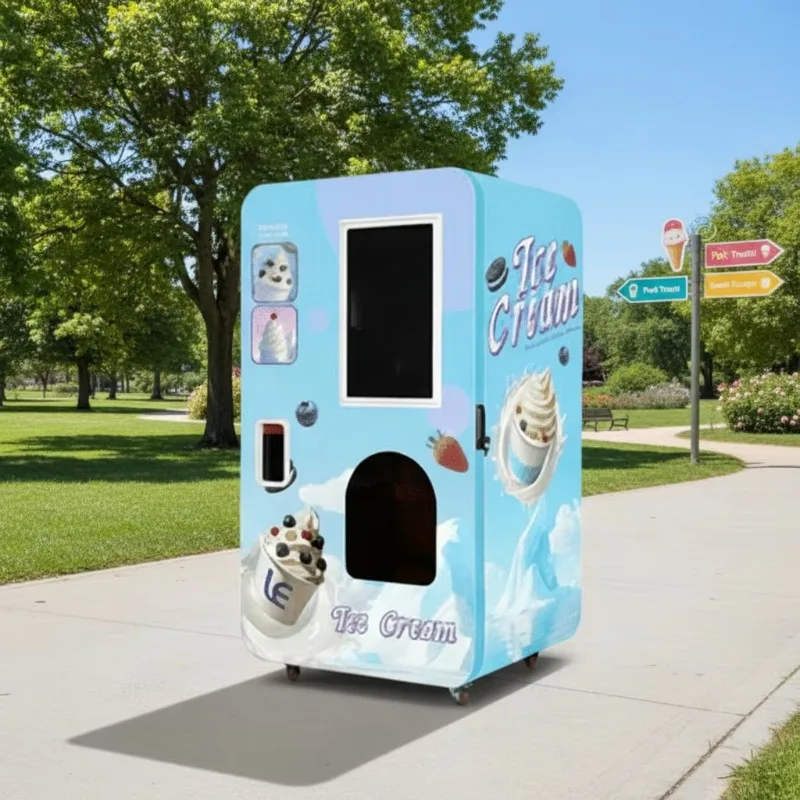 Custom Smart Soft Ice Cream Vending Machine CE Marked Automatic Maker 22 Inch Touch Screen for Mall Shop Supermarket