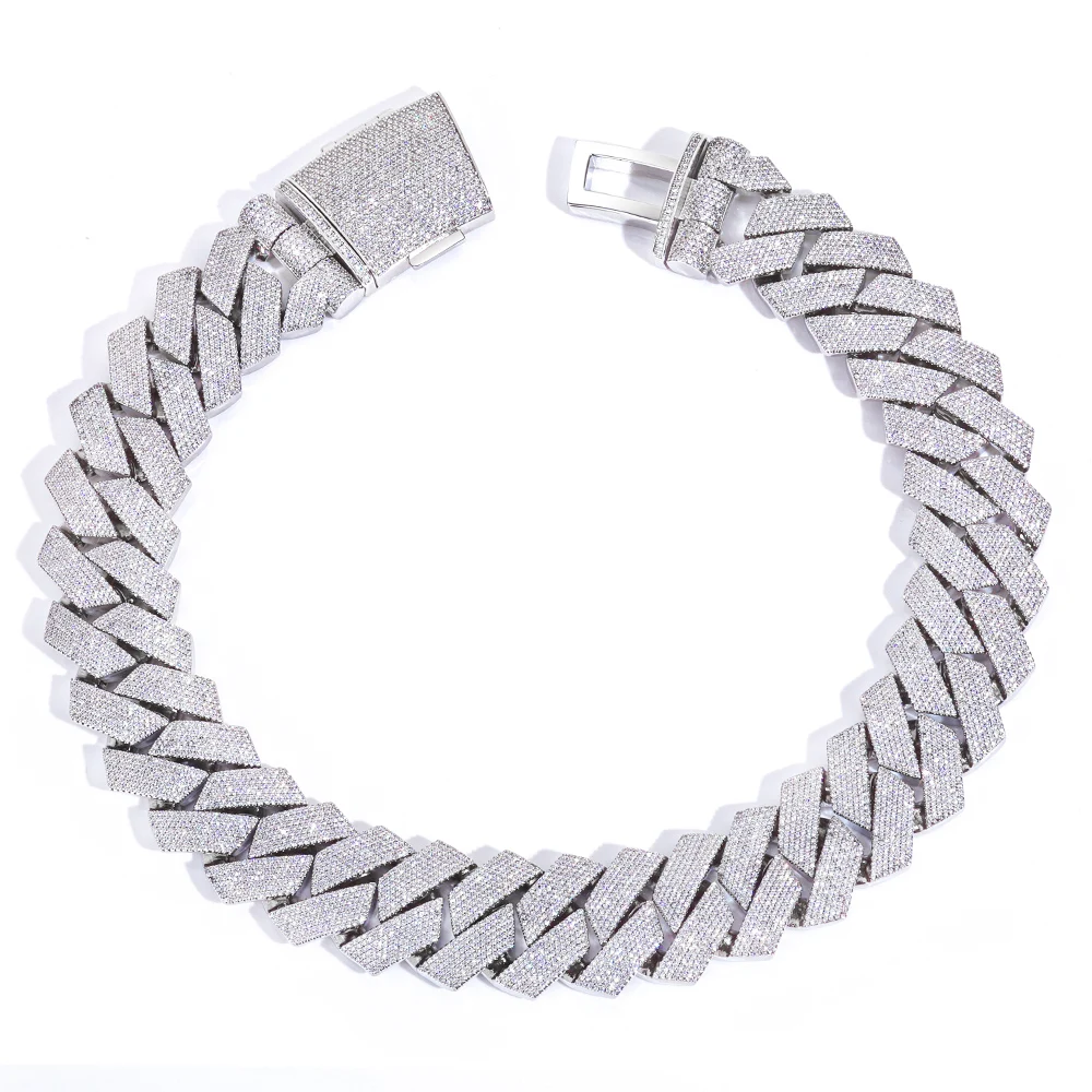 

HHIOK Customized 36mm Thick Iced Cuban Chain 7 Row Diamond 5A Cubic Zirconia Hip Hop Style Fashion Men's Bracelet