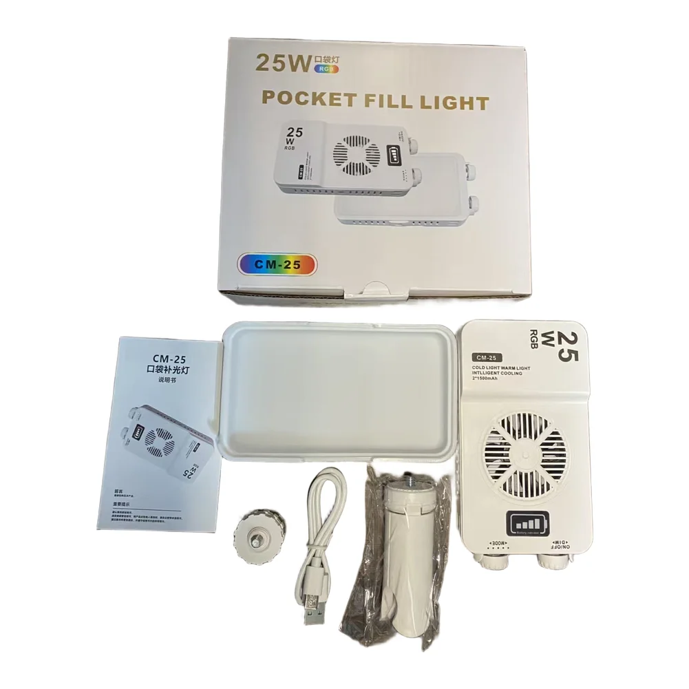 LED 40W Pocket Fill Light for Travel Content Creators with 1/4 Screw Mount Support and Efficient Thermal Dissipation Design