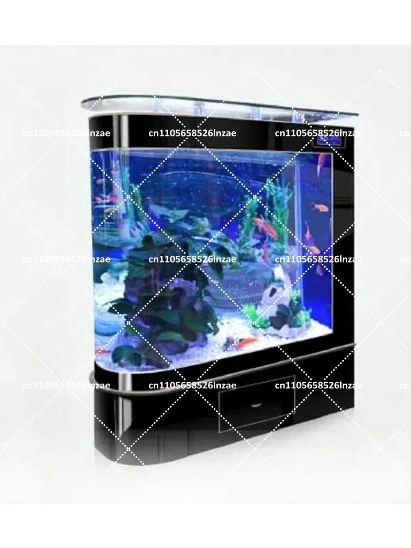 

Large Fish Tank Aquarium Globe Partition Ecological Glass Tank for Bar Counter Display