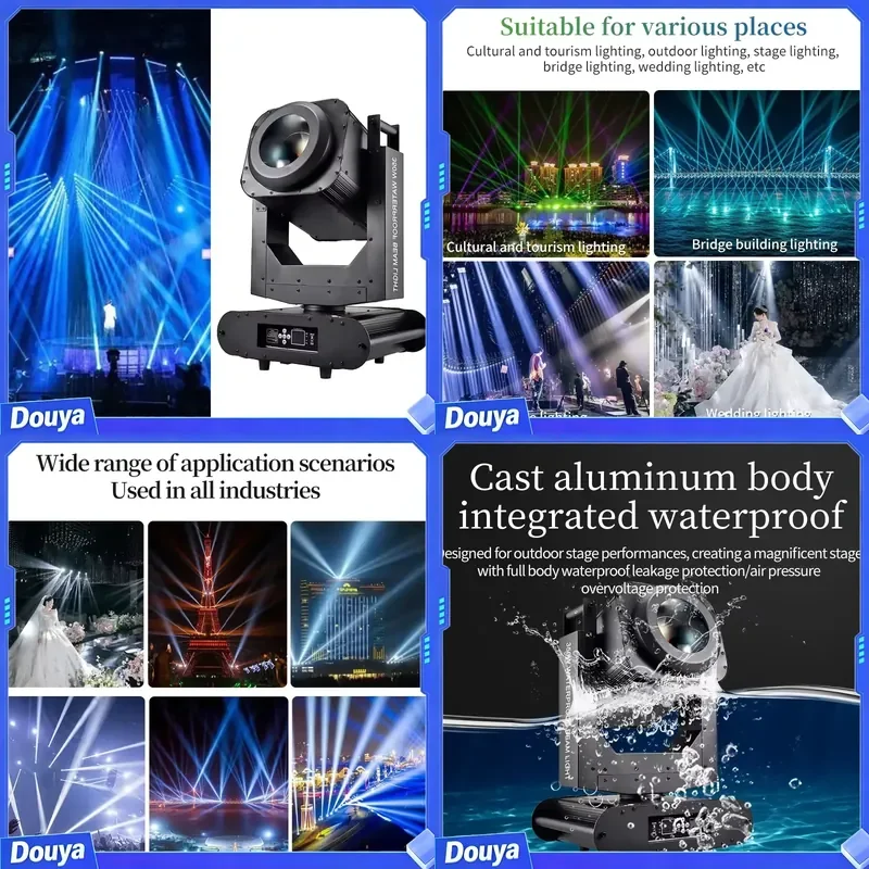 230W -350W Power Beam Moving Head Lamp, with LED Strips, Disco Party Stage Lighting Effect Lamp, DMX512