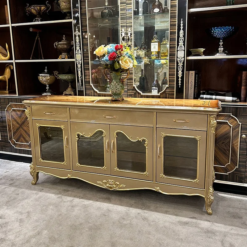 

Тумба из массива дерева, европейский резной шкаф, декоративный стол для гостиной, приставной столик для прихожей/столовой