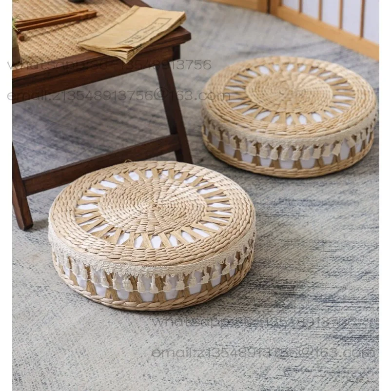 Wind Straw Futon Japanese Balcony Tatami Seat Cushion Household Round Bay Window Mat Tea Table Zen Mat