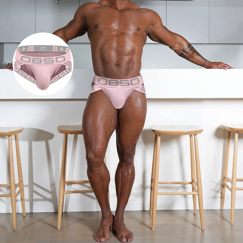 2pcs Threaded Cotton Sexy Men's Brief Underwear Bikini Gay Panties Jockstrap Slip Sexy Man Underpant Low Waist Solid Men's Brief