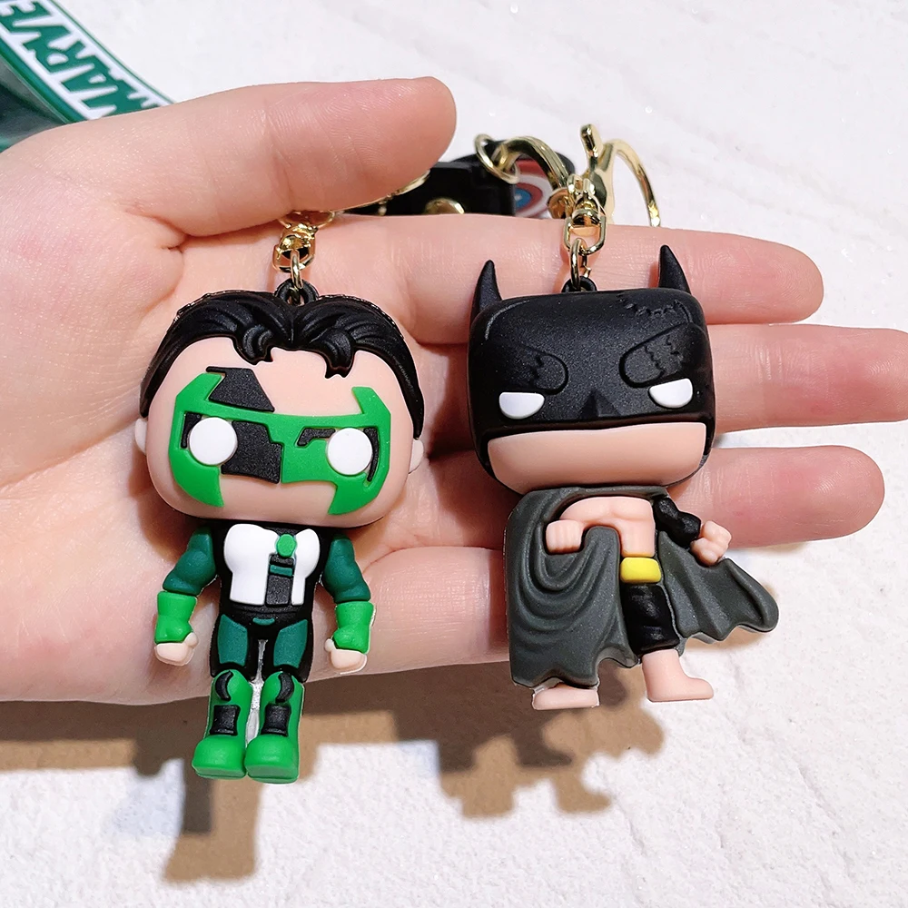 Movies Batman superman Wonder Woman The Flash Keychains cute anime cartoon Ornaments kids toys collection dolls bag pendant gift