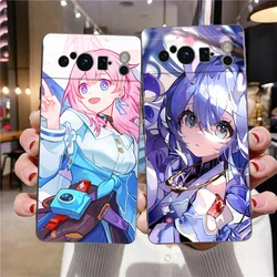 Phone Case For Google Pixel 8 7 6 Pro 8A 7A 6A TPU Shell Soft Silicone Shockproof Black Cover Honkai Star Rail Genshin Impact