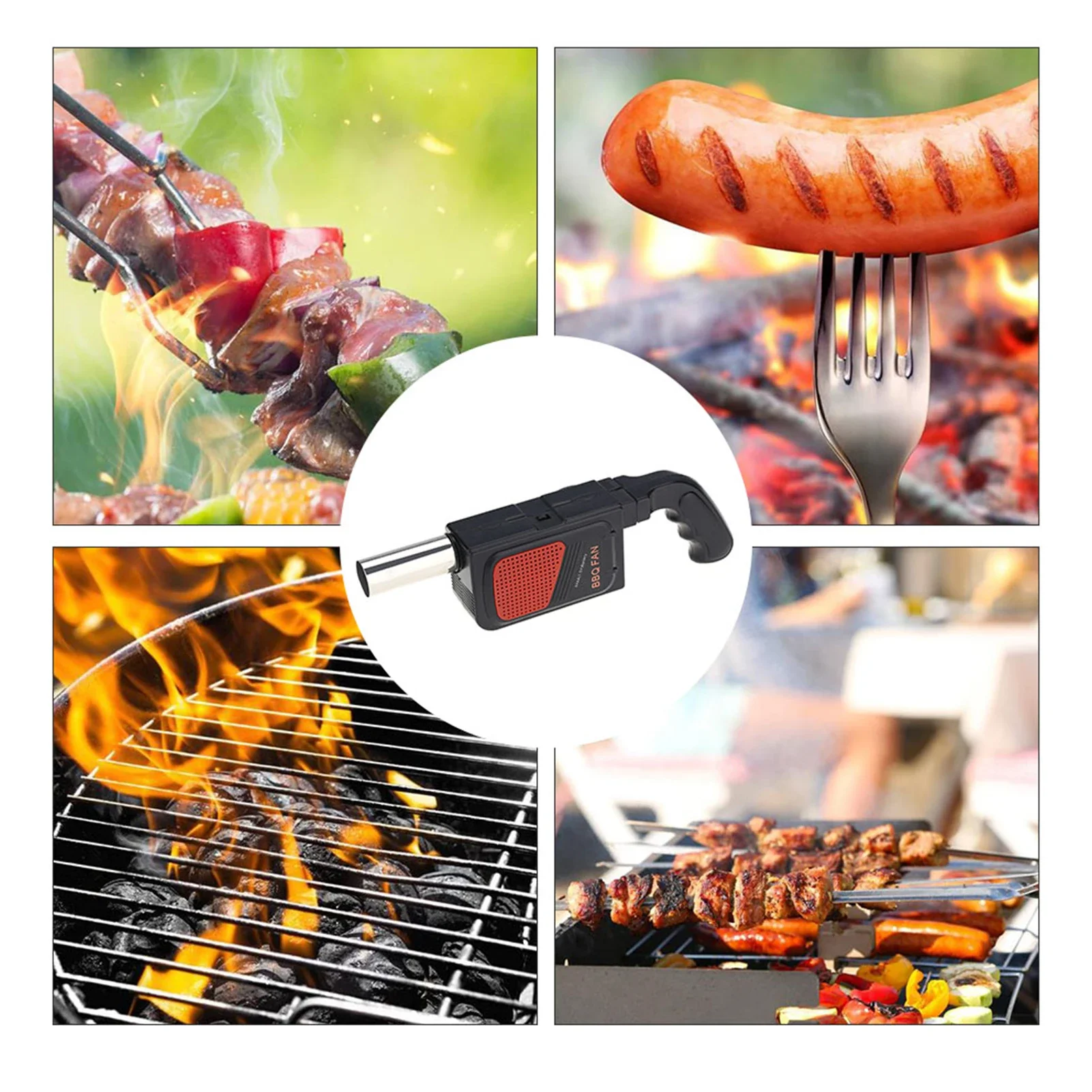 

Handheld outdoor barbecue electric blower(no battery),portable carbon point assistant,camping and family gathering cooking tool