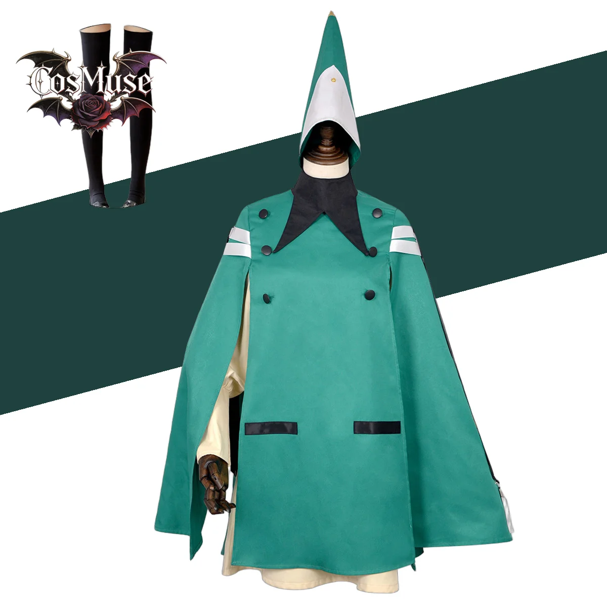 

Костюм ведьмы Тетии из ателье Witch Hat Atelier: зеленая шаль, униформа, платье, парик, милый женский наряд на Хэллоуин