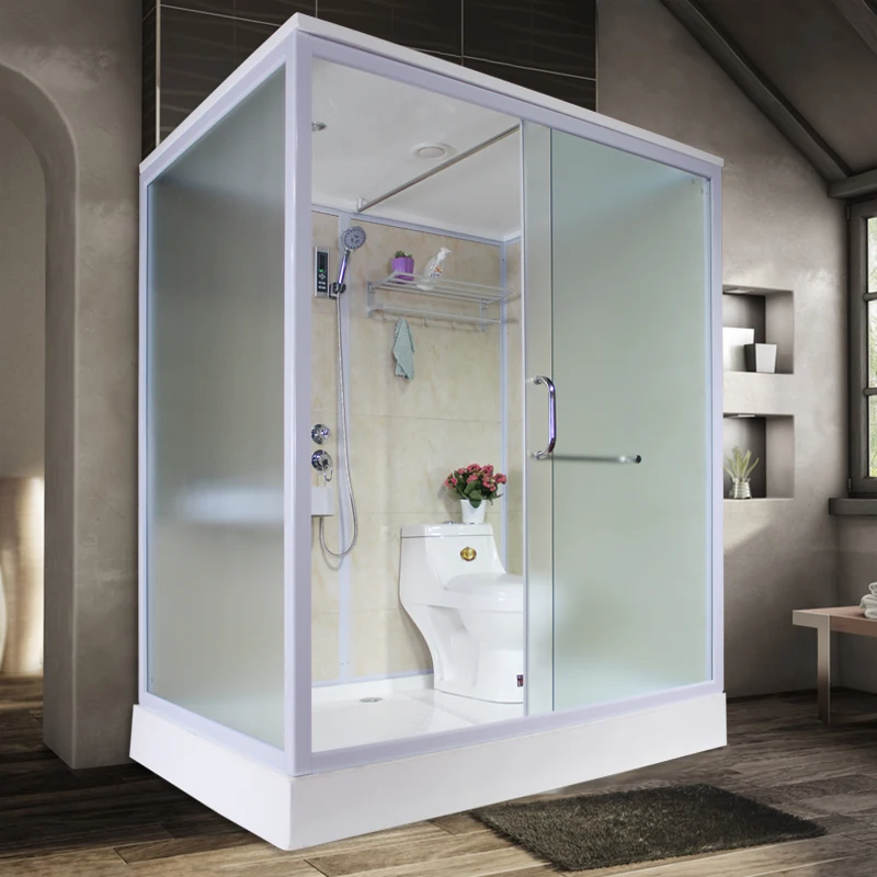 Integrated bathroom washbasin, dry-wet separation