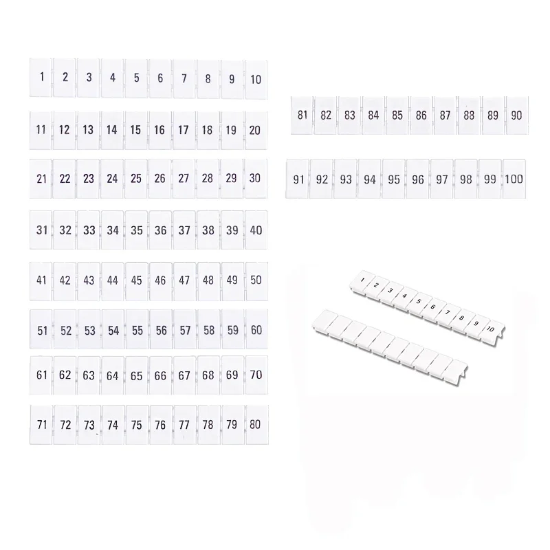 ZB5 Marker Strips With Numbering With Blank For UK3N MBKKB2.5 UKK3 UKKB3 And ST2.5 And PT2.5 DIN Rail Terminal Block 10Pcs