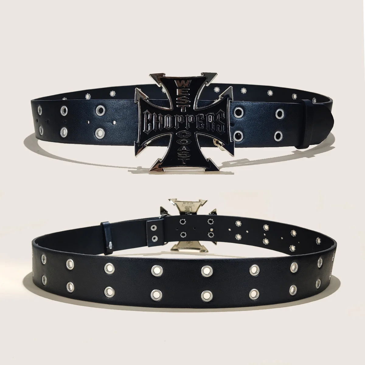 Punk Y2K Big Cross Buckle Luxury Designer Jeans Belt For Men Korean PU leather Belt Female Waistband Gothic Casual Accessories
