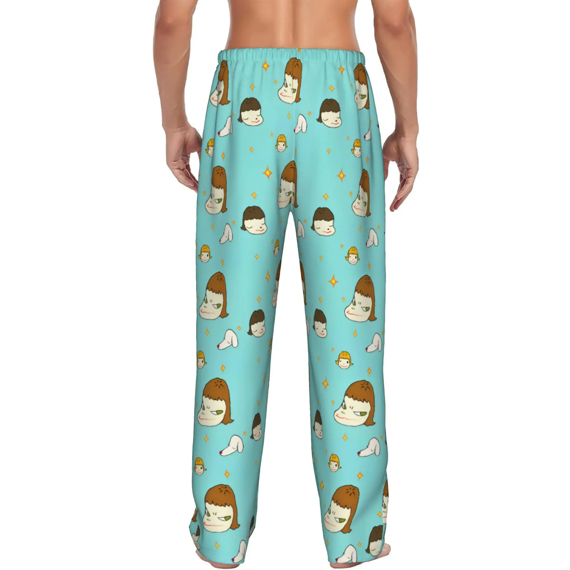 Custom Y-Yoshitomos Nara Pajama Pants Men  Lounge Sleep Stretch Sleepwear Bottoms with Pockets - view 3
