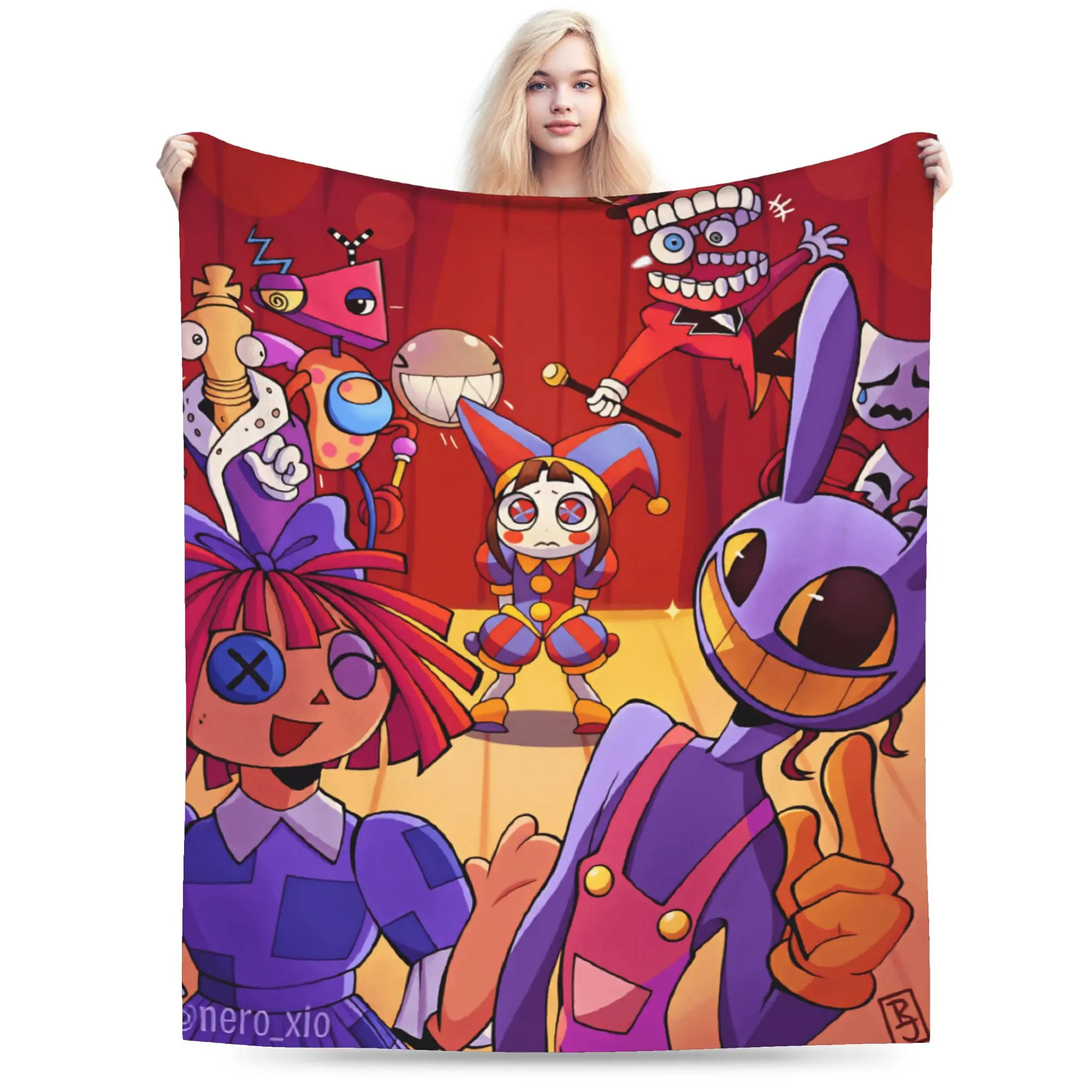 A-Amazing D-Digital C-Circus T-TADC Soft Blanket  Novelty Travel Car Bedding Throws Living Room Flannel Bedspread Sofa Bed Cover