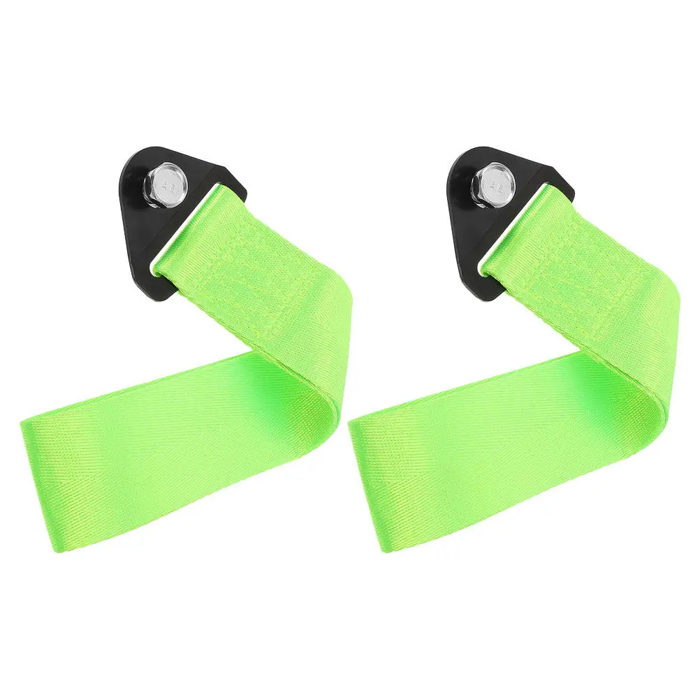 2Pcs Universal Tow Strap Decorative Nylon Metal Car Modifications Front Bumper Tow Strap Car Exterior Modification