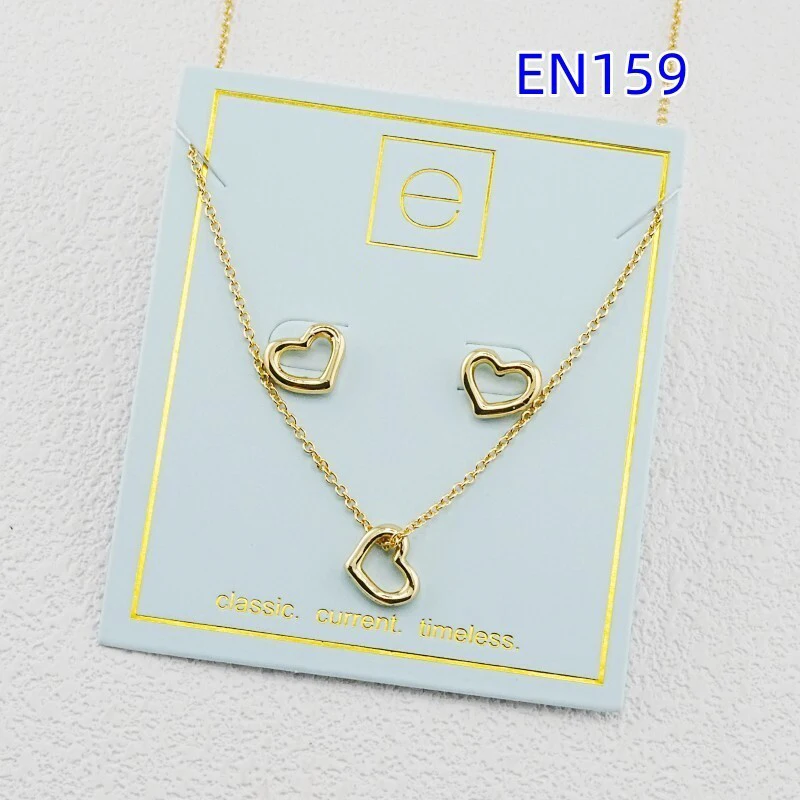 

VKVVA Fashion Jewelry Heart Stud Earrings and Necklace Set 2pcs for Women Birthday Gifts Romantic Elegant Unique Gift