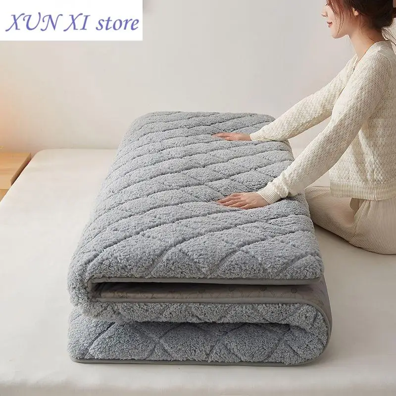 New Bed Mattress Thickness Bedding Mat Tatami Mat Winter Warm Thick Soft Plush Mattress Breathable Student Dormitory