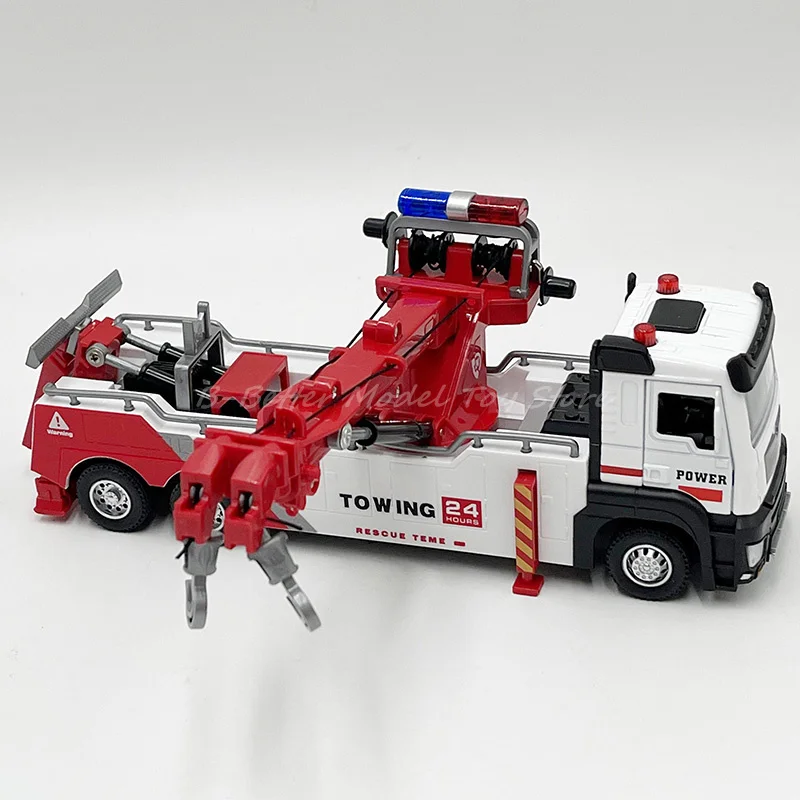 Diecast Engineering Model Toy Towing Rescue Teme Pull Back With Sound & Lights