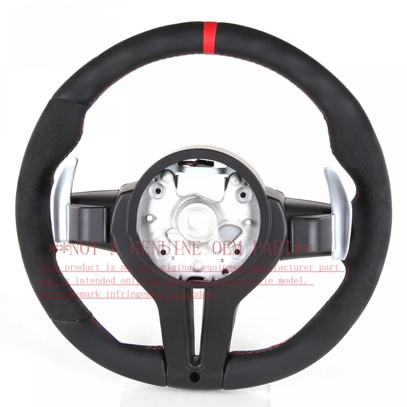 For BMW 1 3 5 7 Series M3 M5 X1 X3 X5 X6 Carbon Fiber Leather Sport Modified Steering Wheel Horn Cover