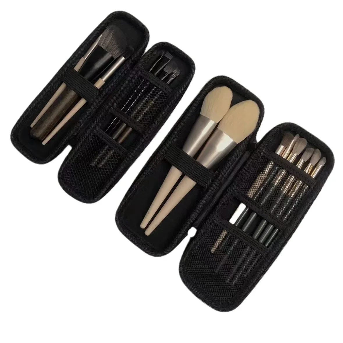 Custodia per pennelli per trucco sottile borsa per cosmetici nera Organizer per rossetto custodia per cosmetici custodia con cerniera contenitore