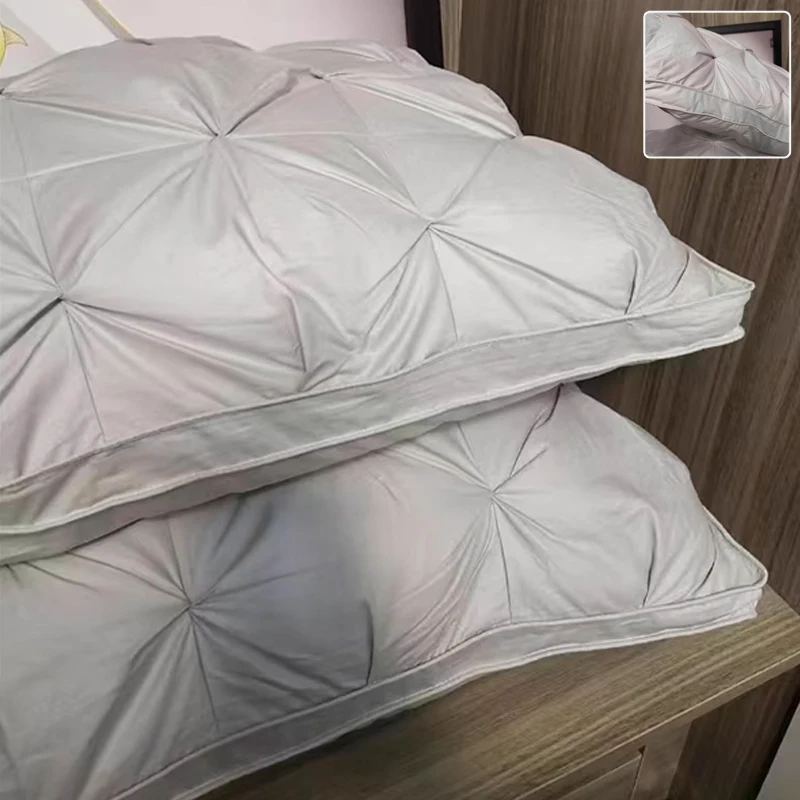 

2025 New High Quality Health Pillow for Sleeping Soft WhiteSolid Twisted Flower Down Pillow for Hotel & Home Use Подушка Для Сна