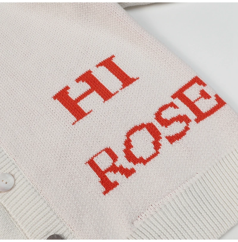 

Faionable Loose Knitted Cardigan RRR23 Spring Autumn ex V-Ne Letter Embroidery Trendy Sweater for Youth Casual Wear