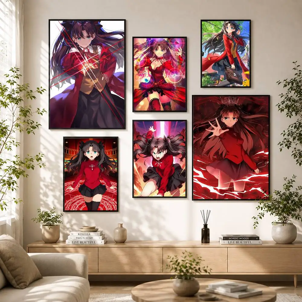 

Tohsaka Rin Anime Girl Fate Stay Night Poster Versatile HD Waterproof Wall Art Self-Adhesive Decor for Any Space Ideal Gift