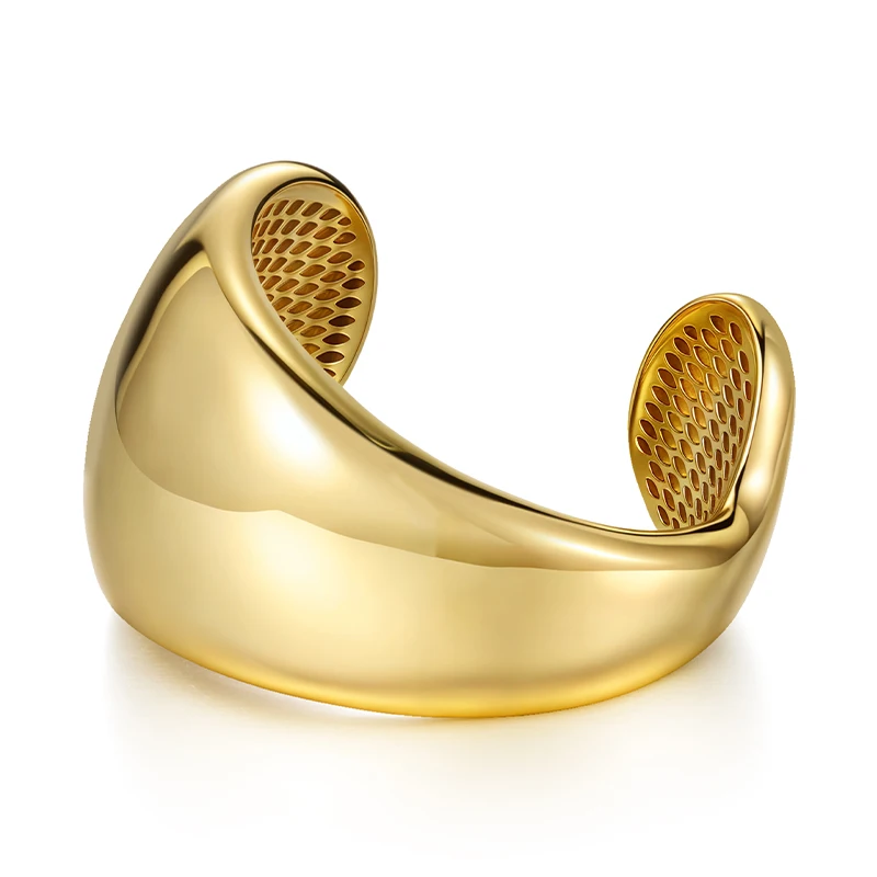 VAROLE Smooth Surface Design Bracelet For Women New Moon Haped Curve Cuff Bracelet Fashion Jewelry Gift