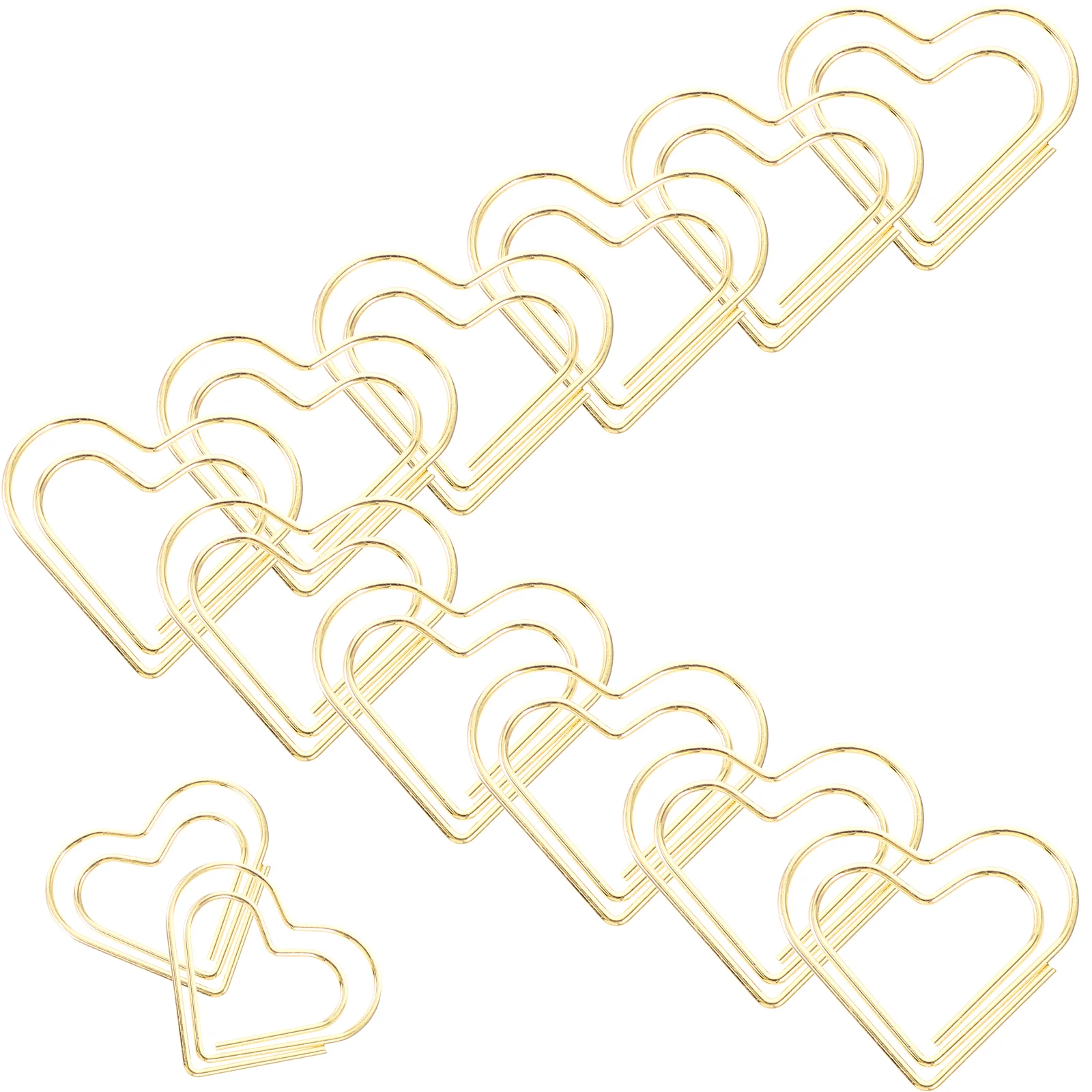 100 Pcs Paper Clip Birthday Clips Heart Love Scrapbook Office Document Metal Paperclips Bookmark
