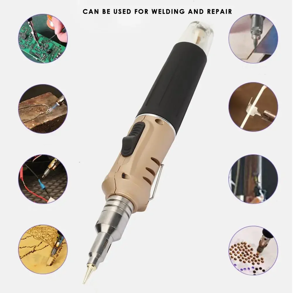 10 in 1 Gas Soldering Iron Set Professional Welding Torch Pen Kit Multifunctional Butane Tip Blow Burner Welding Repair Tools