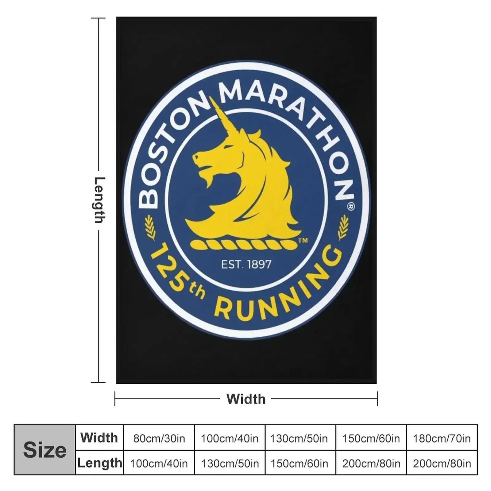 BOSTON MARATHON Throw Blanket sofa bed Softest Flannels Moving Blankets