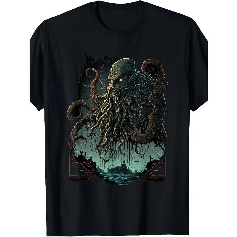 Lovecraft Horror Cthulhu Myth T-shirt Men's T-shirt Cotton Breathable Men's and Women's Super Fashion Y2K T-shirt
