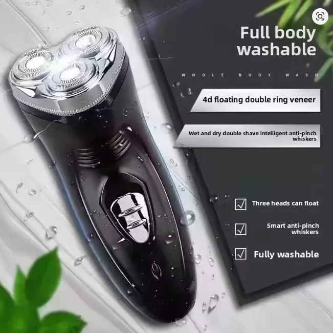 Electric Waterproof Shaver   Wet Dry Shaving With USB Charging Cable   Suitable For Business Trip Home Daily Use gallery 1