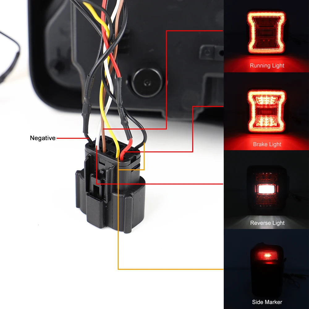 Światło tylne LED do Jeep Wrangler JL 2018-2023 Tylne światła hamowania Światła cofania do jazdy dziennej Wersja USA