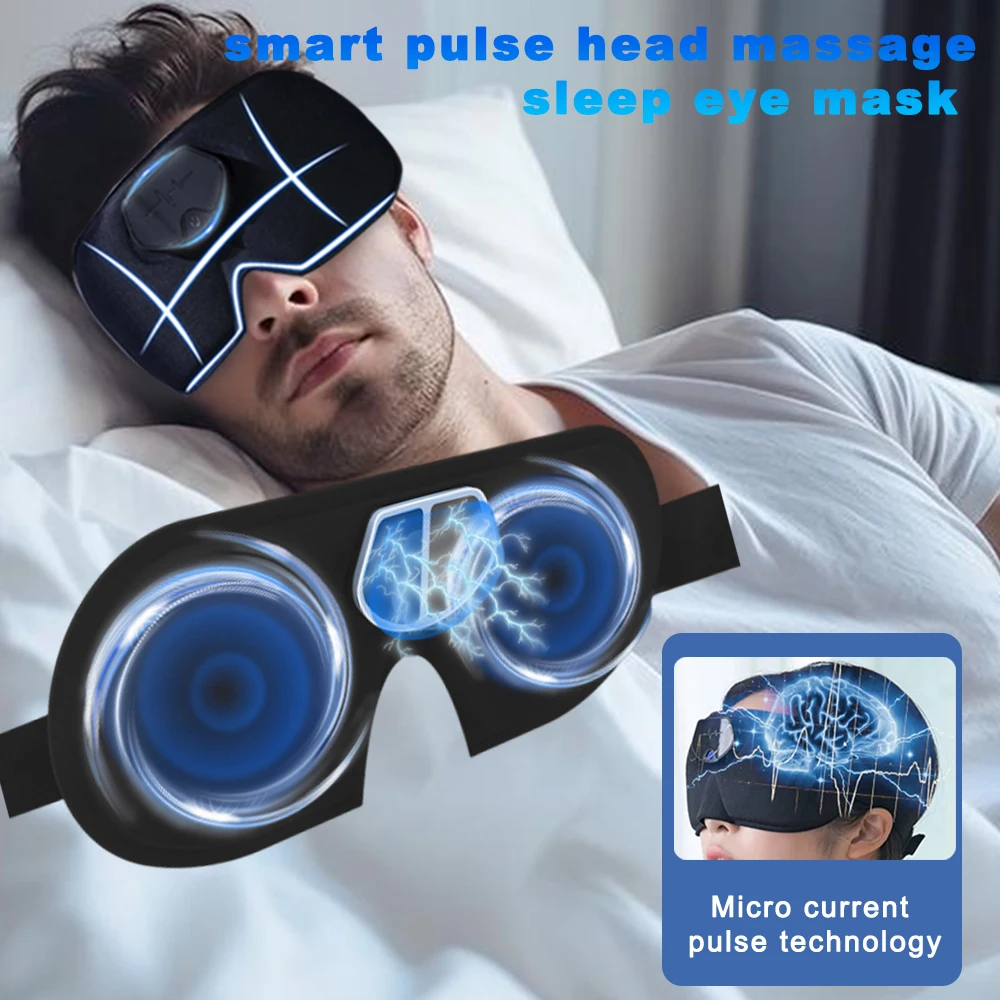 Smart EMS Head Massager Electric Pulse Sleep Mask Relieve Migraine Aid Sleep Device Travel Eyeshade Blindfold Eyepatch