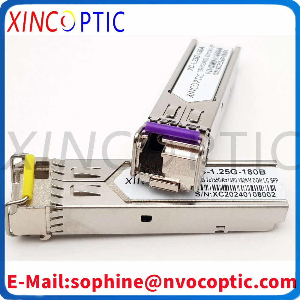 

1.25G LC BiDi 1490nm/1550nm Single Mode WDM 180KM LC SFP Switch Transceiver Compatible with Mikrotik/Cisco