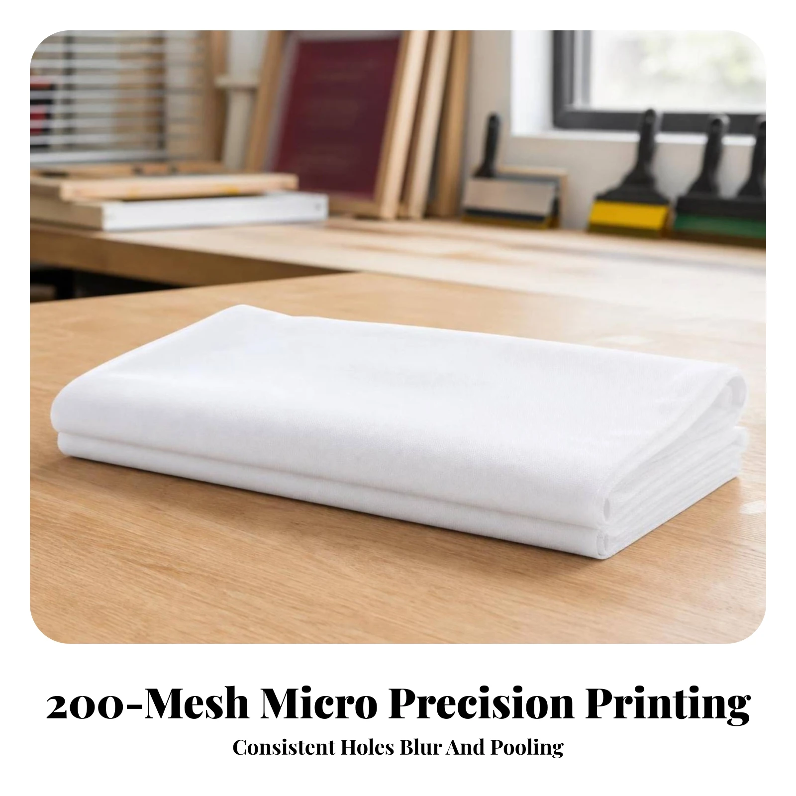 Screen Printing Mesh Roll Cut-to-Length Polyester Mesh Textile Screen Printing Net Textile High Tension Clog-Resistant