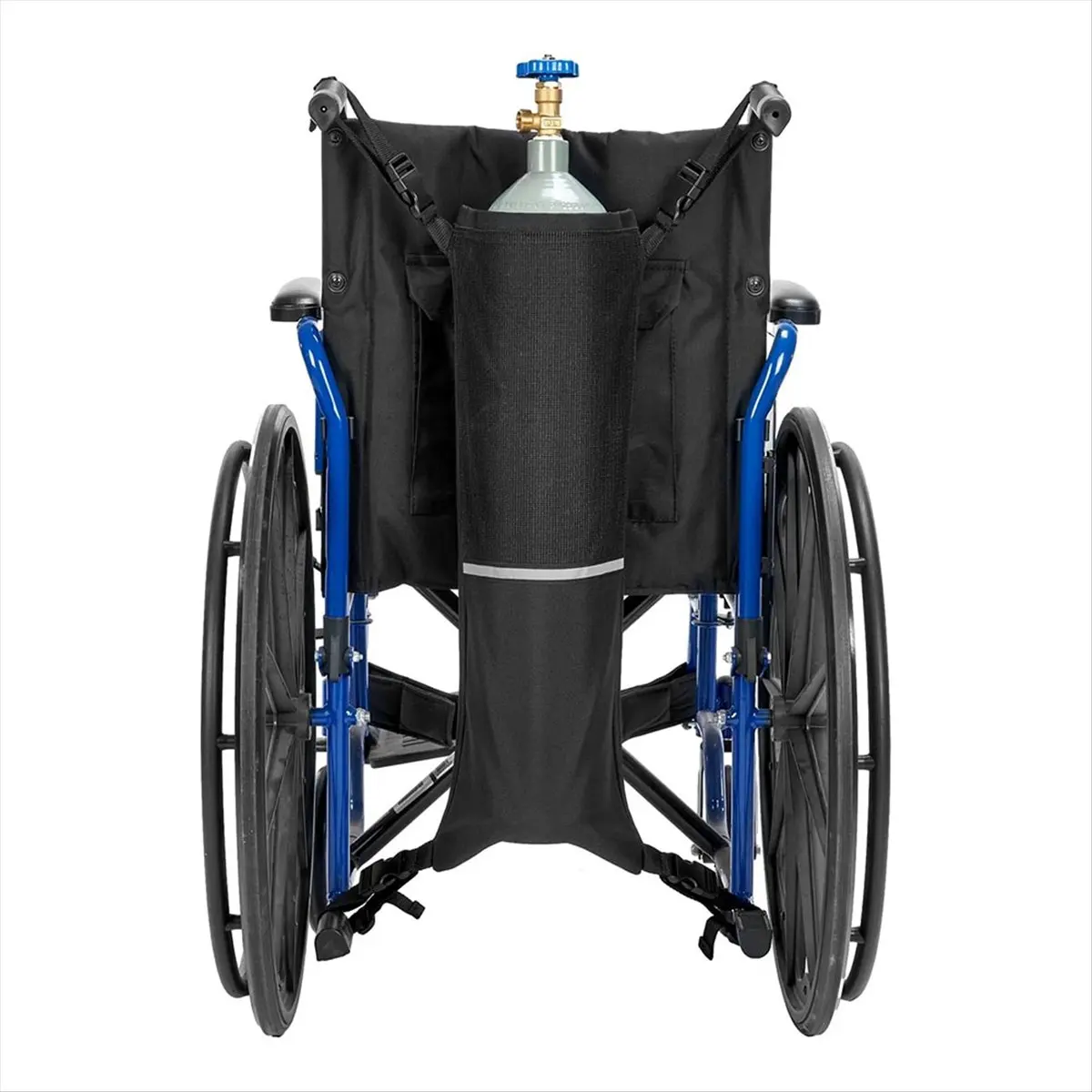 Oxygen Tank Holder for Wheelchair, Portable D & E Cylinder Transport Bag, Oxygen Cylinder Bag and Adjustable Straps
