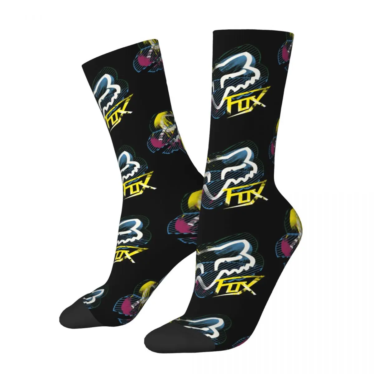 

Paint Splatter Merch Braap Mixed Colors Yellow Poster Men's Socks Retro Harajuku F-Fox Racing Hip Hop Novelty Seamless Sock