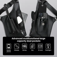 Double Shoulder Strap Multi-Pocket Outdoor Tactical Vest Tactical Fishing Bag Waterproof PU Multi-Purpose Men's Crossbody Bags 4