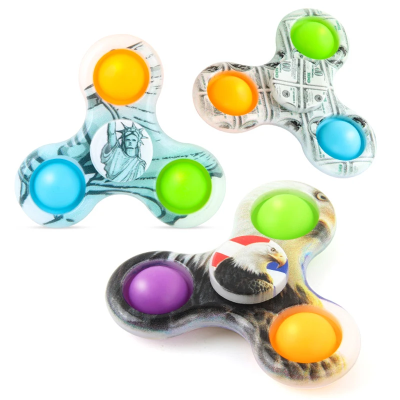 Fidget Spinner Double Sided UV Printing With Colorful Patterns Fingertip Spinners Toys For Children Adults Stress Anxiety Relief