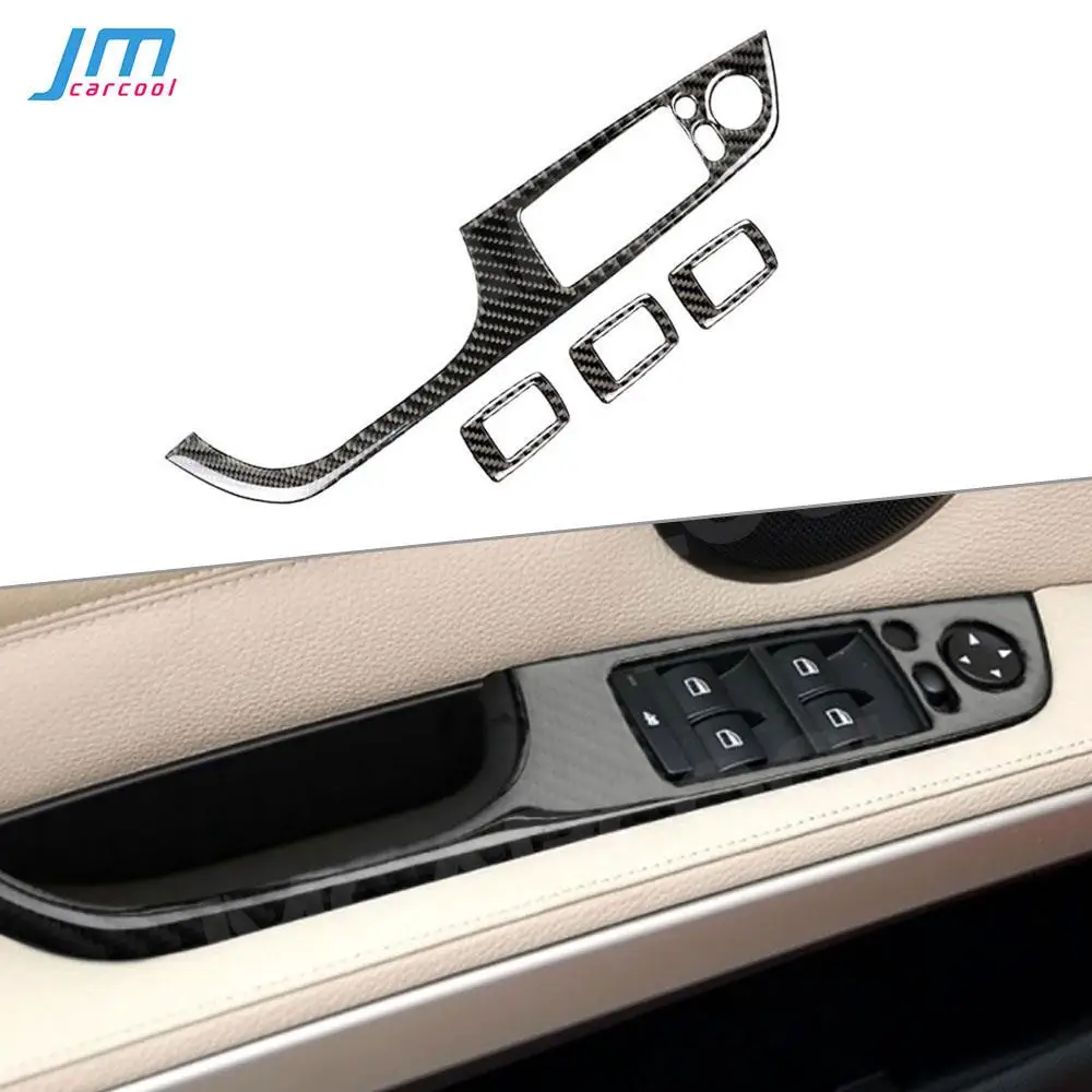 

For BMW 3 Series E90 2005-2012 Carbon Car Door Window Lifter Switch Buttons Decorative Frame Cover Trim Stickers