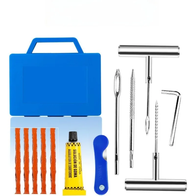 Heavy Duty Tire Plug Kit - Professional Tools for Tubeless Tyre Flats Fix Set for Cars Universal Bike Tire Repair Plugs Kit